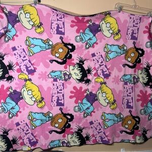 2002 Nick Jr Rugrats Bestest Friends Pink Fleece Blanket Angelica Susie Kimi!